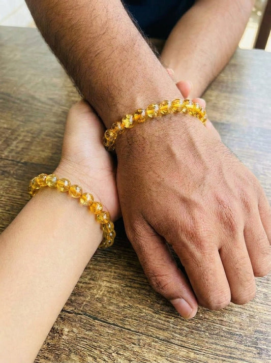 Natural Citrine Crystal Bracelet – Solar Plexus Chakra & Wealth Manifestation - Agamadhara