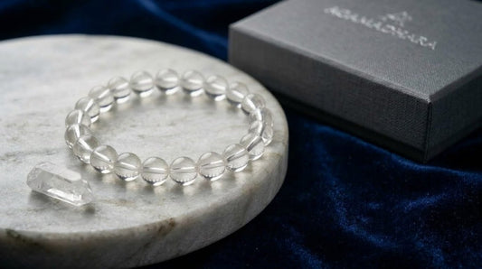 Natural Clear Quartz Crystal Bracelet – Energy Clarity & Spiritual Wellness - Agamadhara